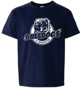 Boys Bulldog Navy Cotton T-Shirt